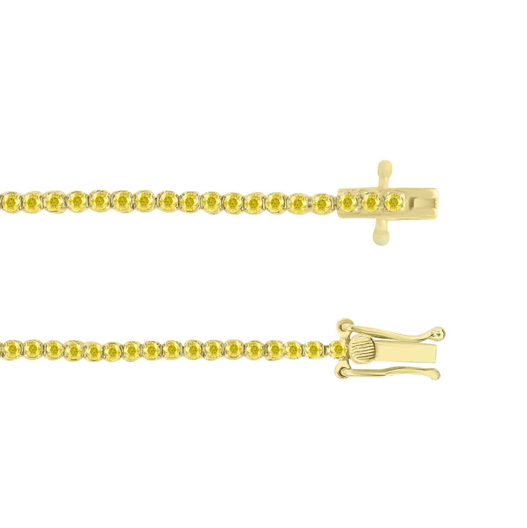 Yellow Sapphire Tiger Prong Tennis Bracelet BR14A150L7YS